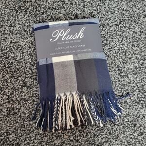 Plush Apparel Ultra Soft Plaid Fringed Scarf